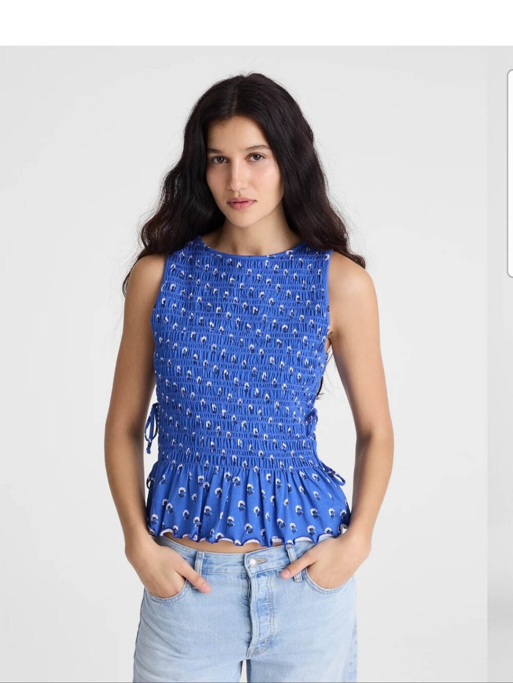 NWT Madewell Side Tie Smocked Tank Size Small